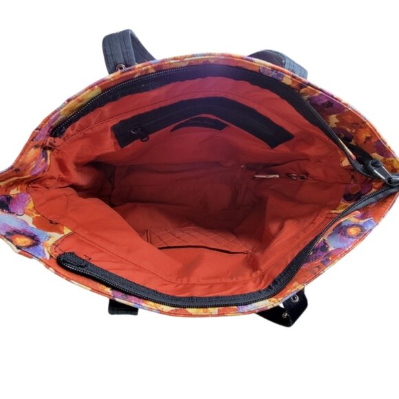 Donna Sharp Tote Handbag Purse Poppy Floral Adjustable Buckle Double Straps - Picture 6 of 8